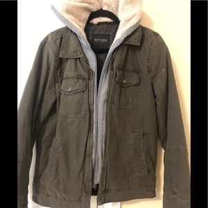 Men’s jacket - Guess canvas with hood and lining